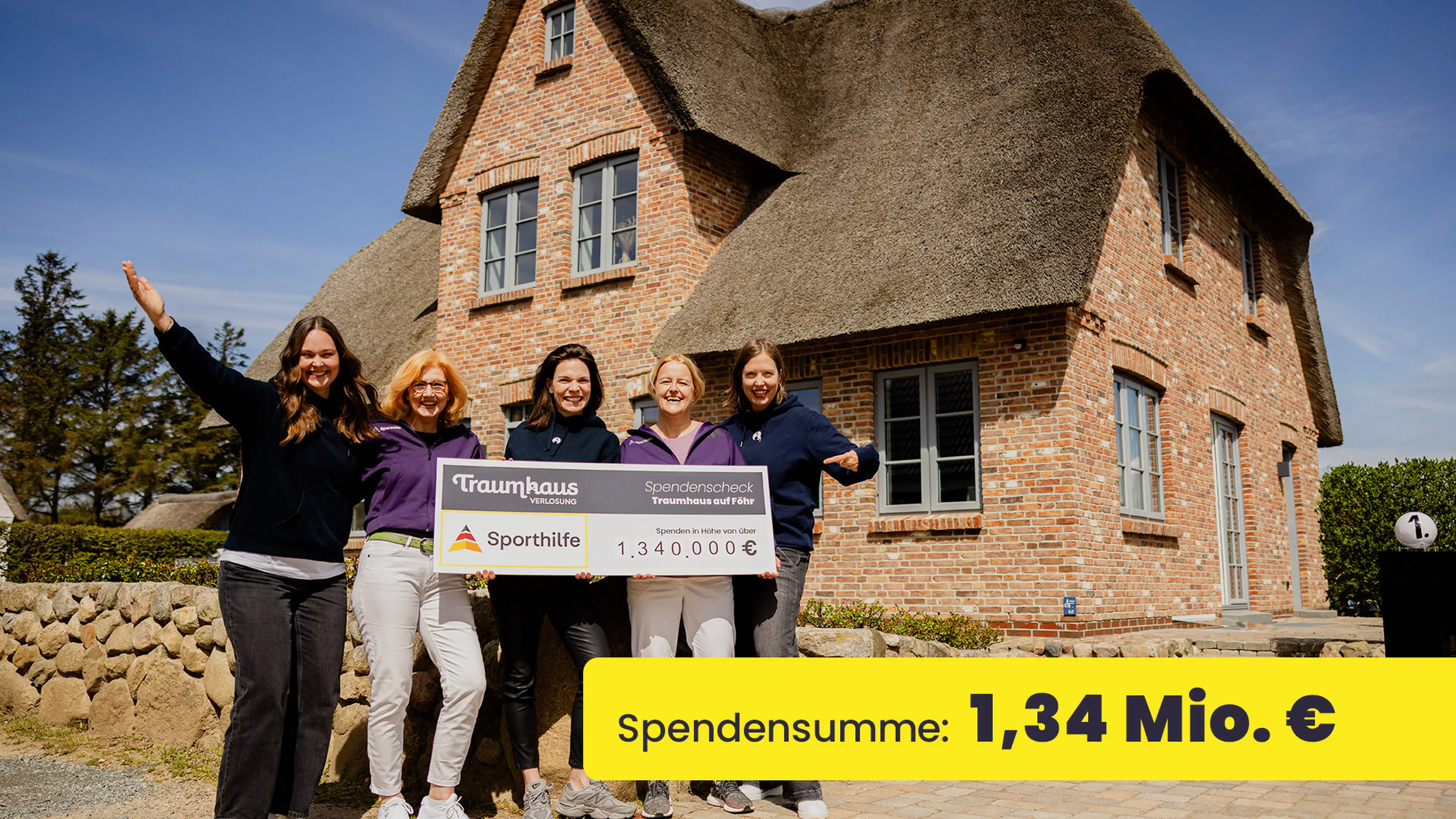 Übergabe des Spendenchecks über 1,34 Mio. € an die Sporthilfe