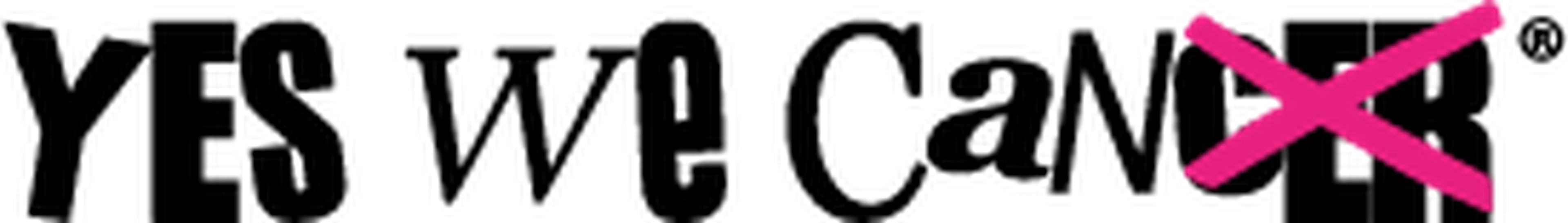 Das Logo von Yeswecancer mit schwarzen Schriftzug