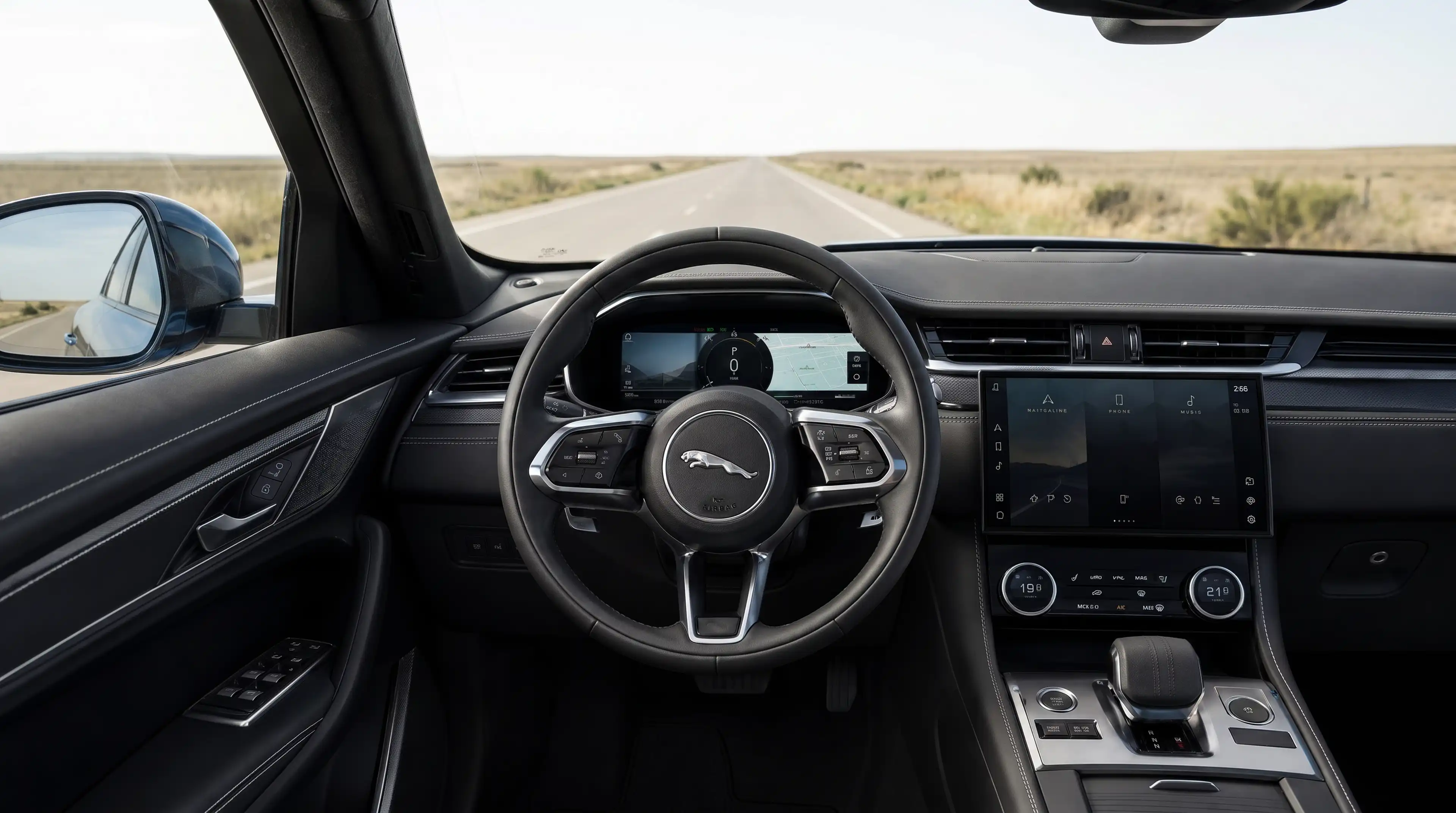 Nahaufnahme des Cockpits des Jaguar F-Pace