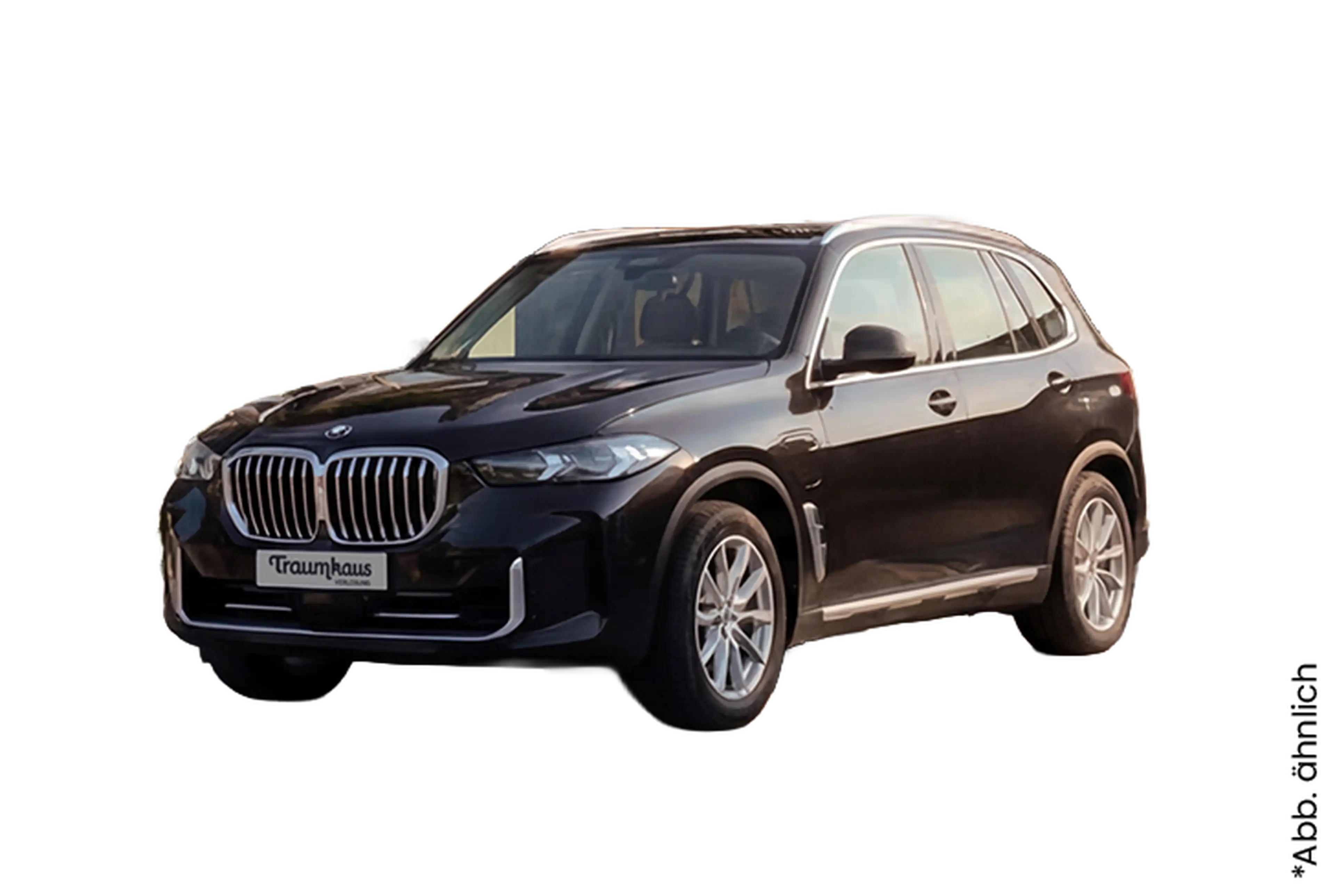Ein schwarzer BMW X5 seitlich fotografiert